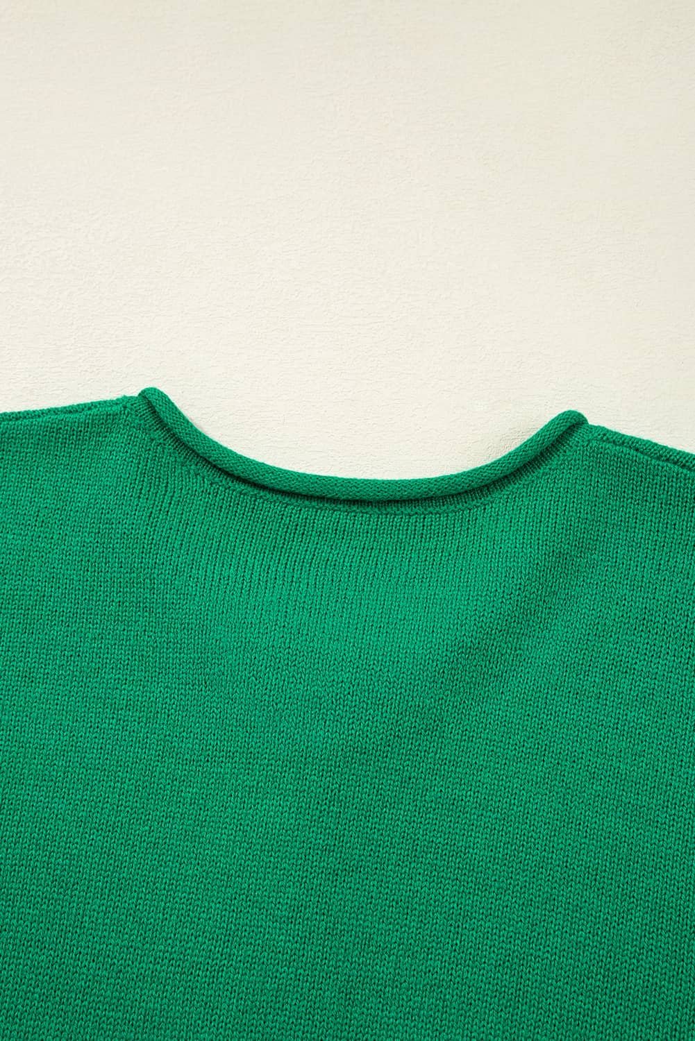 Bright Green Solid Color Knit Button Drop Shoulder Sweater Cardigan