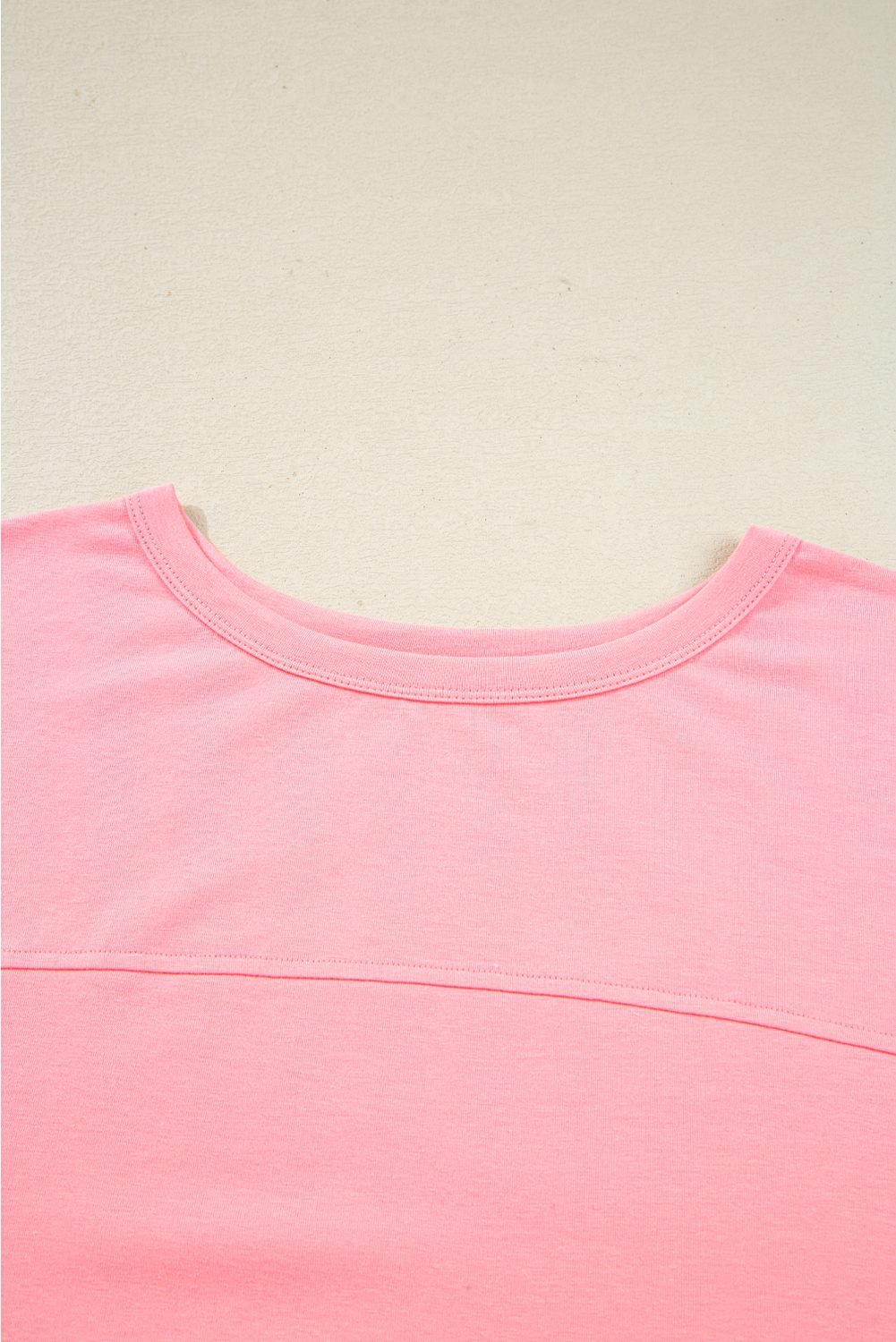 Gossamer Pink Floral Color Block Patchwork Long Sleeve Top