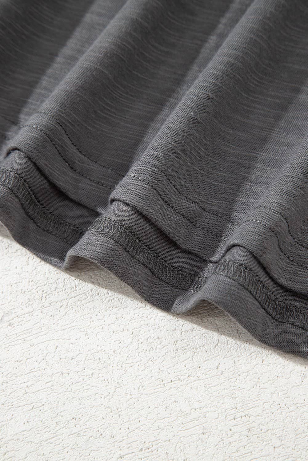 Dark Grey Double Ruffled Short Sleeve Plus Size Top