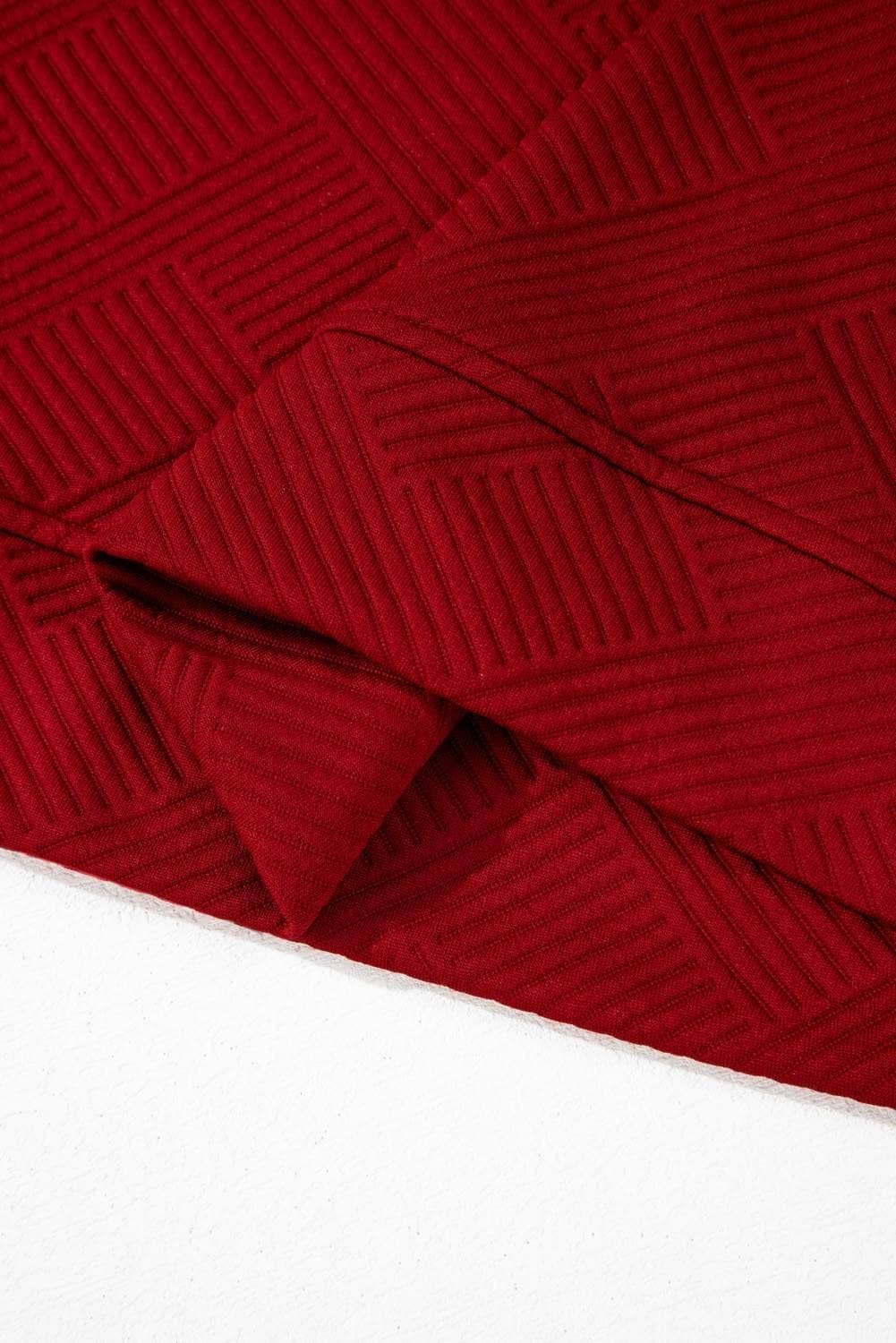 Red Dahlia Textured Loose Fit T Shirt And Drawstring Pants Set