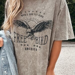 Parchment America Free Bird Vintage Graphic Mineral Washed Tee