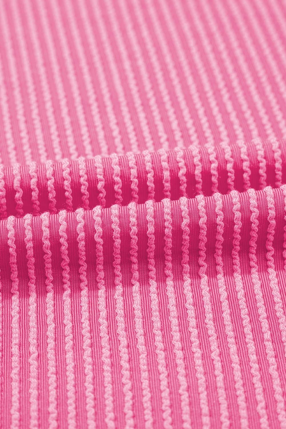 Sachet Pink 2-Tone Colorblock Patchwork Corded 2Pcs Outfit