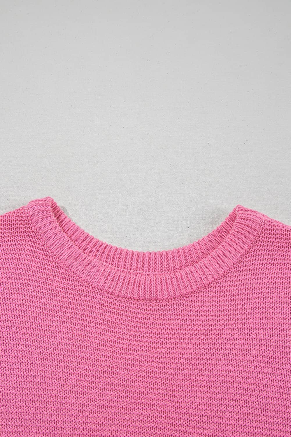Sachet Pink Solid Color Sweater Tee With Side Slits