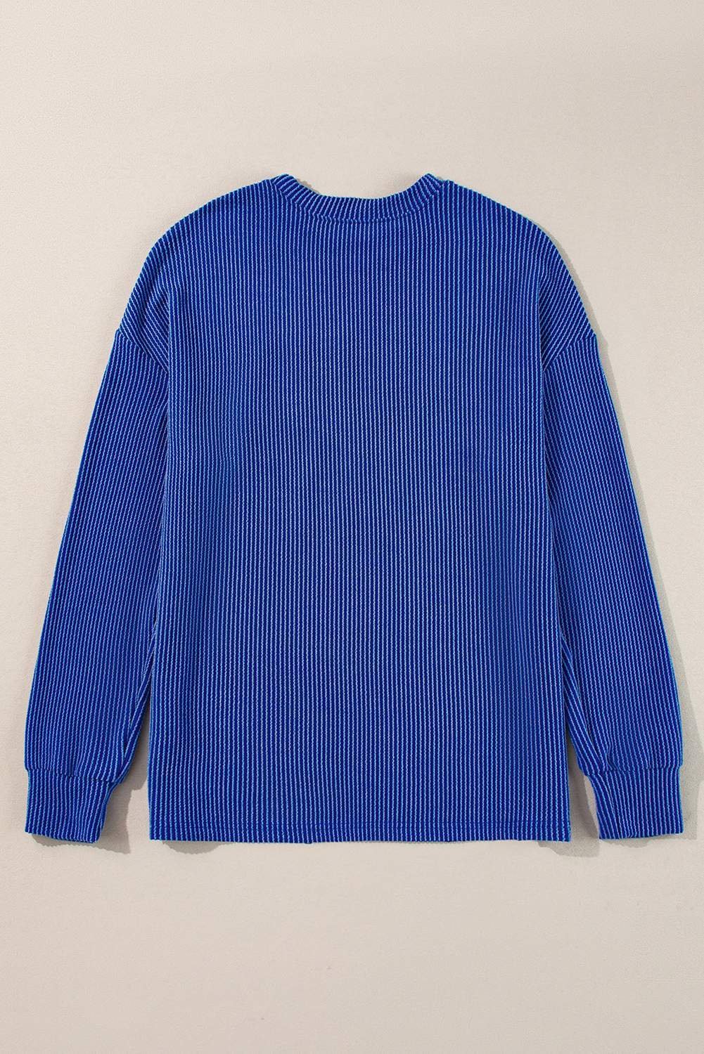 Bluing Corded Game Day Graphic Long Sleeve Crewneck Top