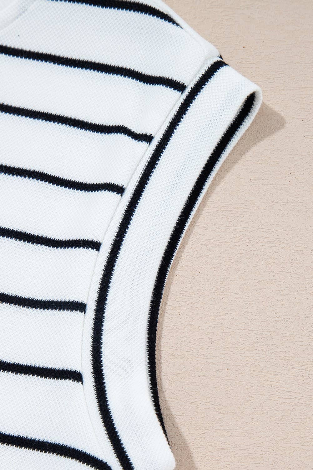 Black Stripe Casual Wide Leg 2Pcs Pants Set