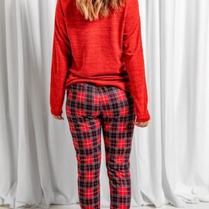 Red Let It Snow Christmas Plaid 2Pcs Loungewear