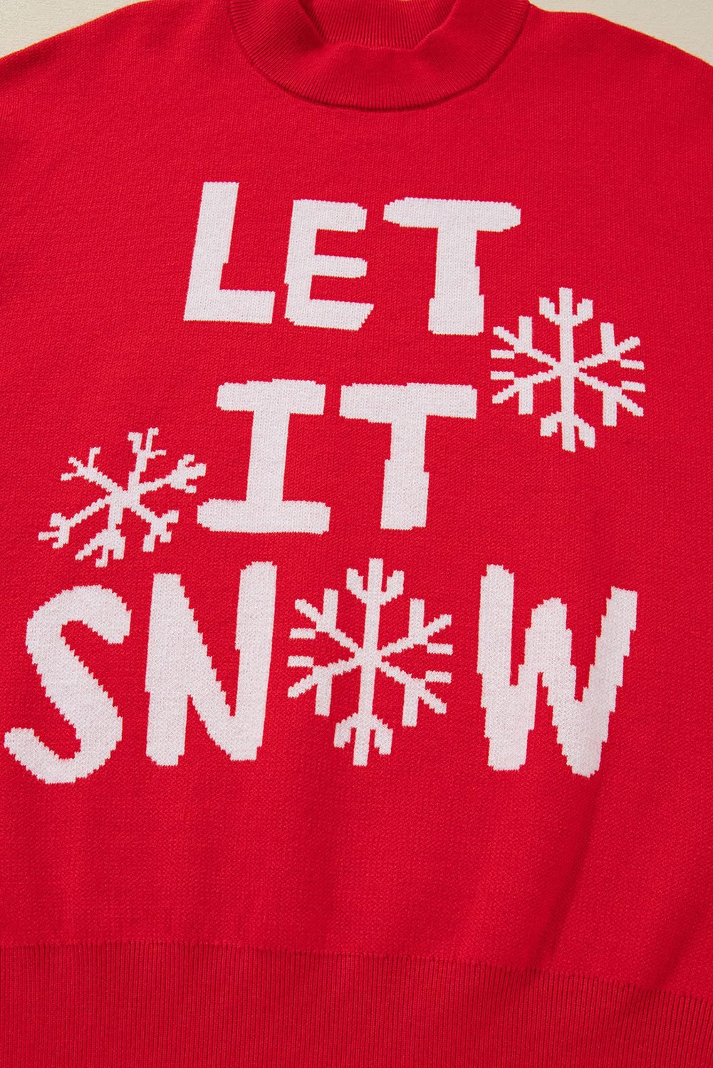 Red Dahlia Let It Snow Graphic Christmas Holiday Loose Sweater