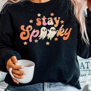Black Halloween Stay Spooky Graphic Sweatshirt