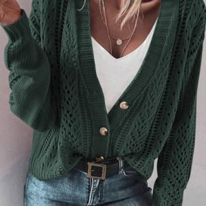 Canton Open Knit Drop Shoulder Sweater Cardigan