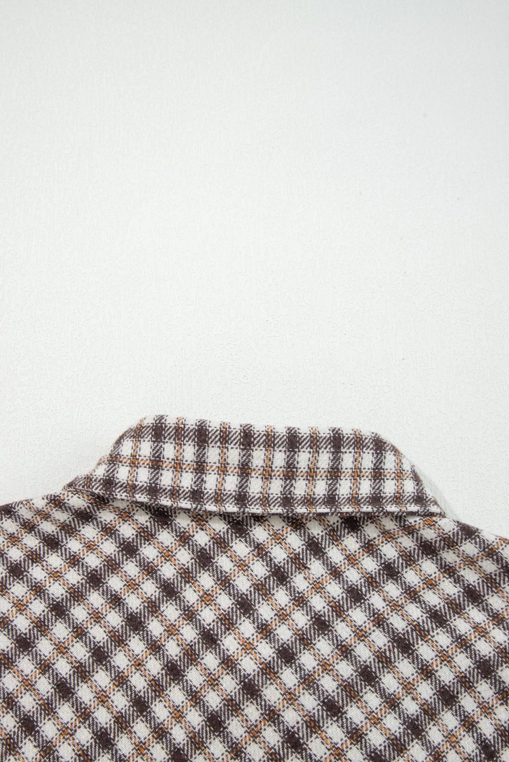 Casual Contrast Corduroy Flap Pocket Patchwork Plaid Shacket