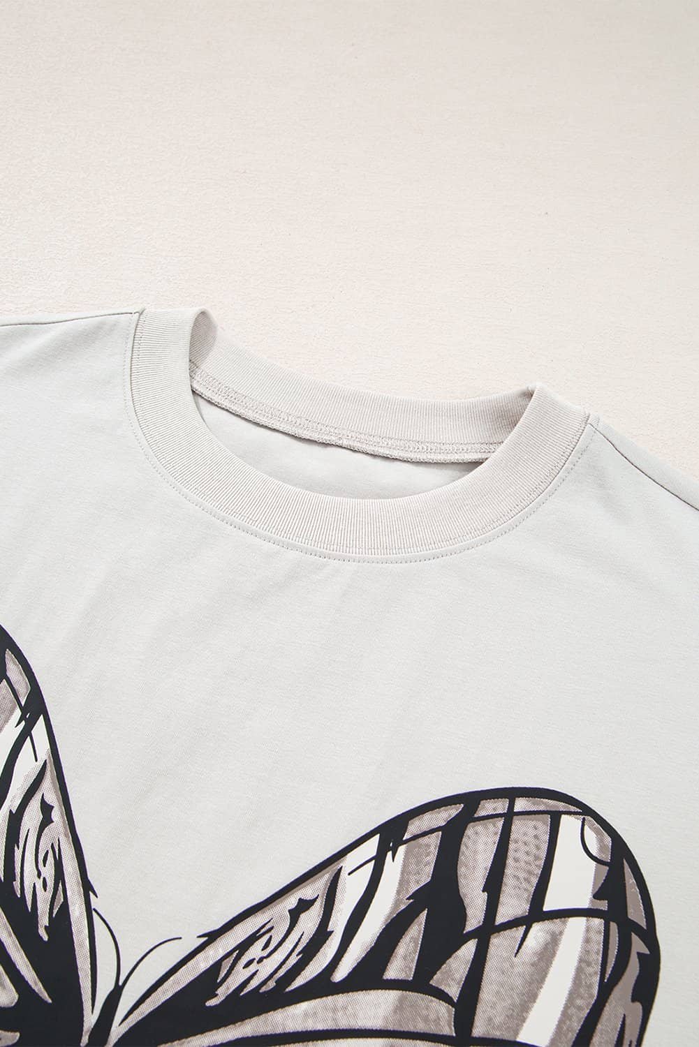 Casual Oversize Big Bow Printed Drop Shoulder Tunic Casual Tee