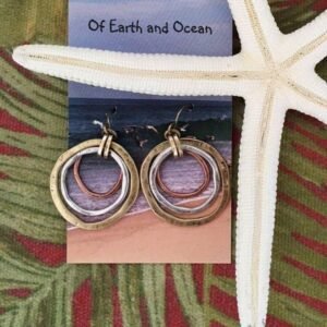 Silvery Vintage Triple Circle Alloy Hook Earrings