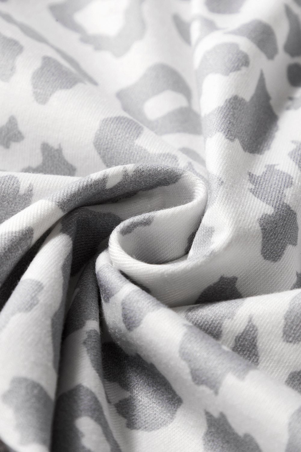 White Leopard Elastic Waist Lace Up Contrast Trim Casual Shorts