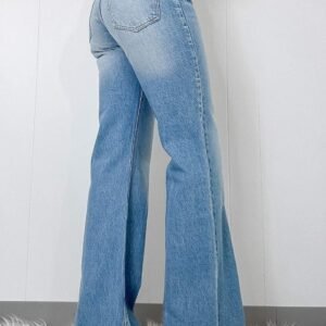 Myosotis High Rise Shift Slit Leg Straight Jeans