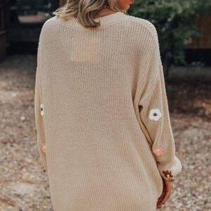 Parchment Hello Floral Embroidered Knit Loose Sweater