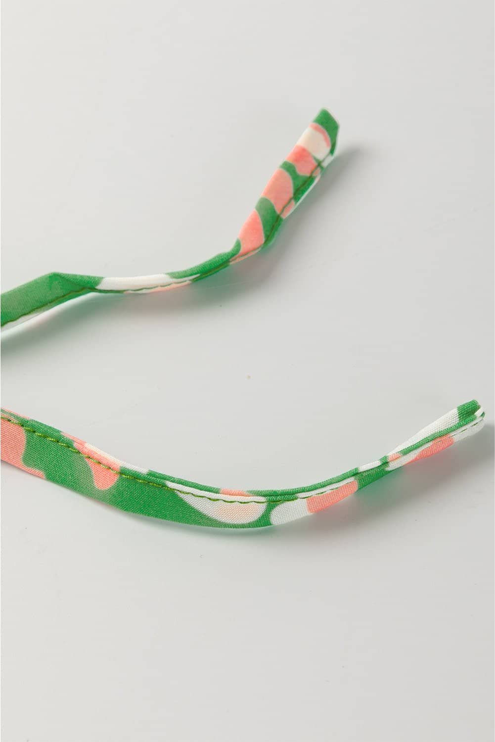 Green Abstract Leopard Tied Front Flutter Sleeve Blouse