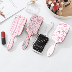 Pink Bow Print Anti-Static Air Cushion Comb