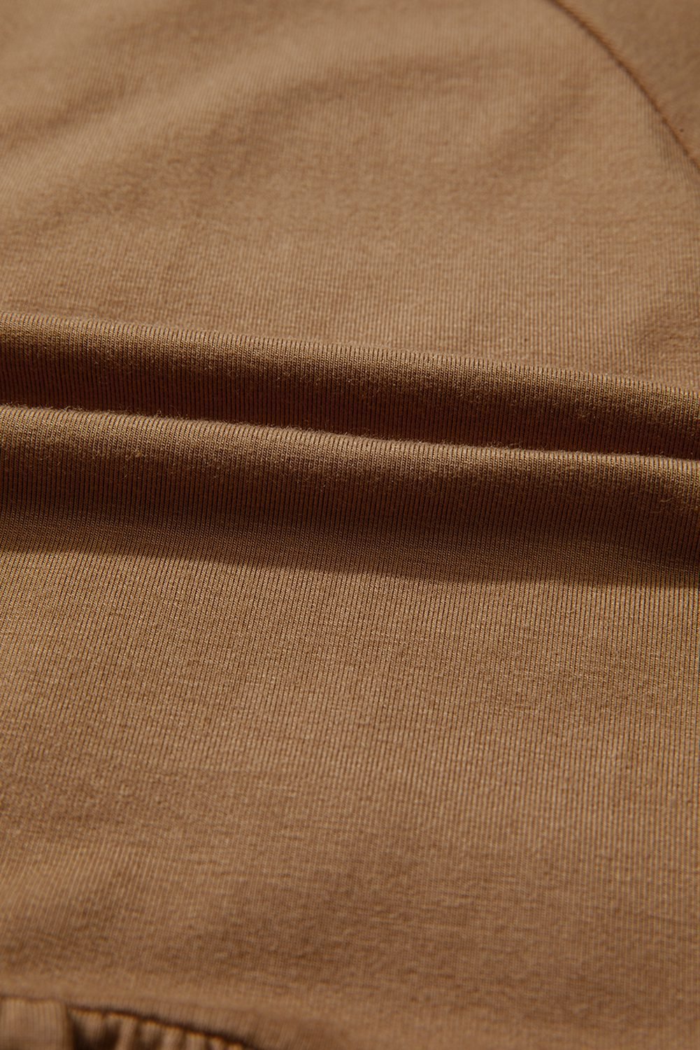 Cinnamon Smocked Bust Buttoned Split V Neck Flow Fit Blouse