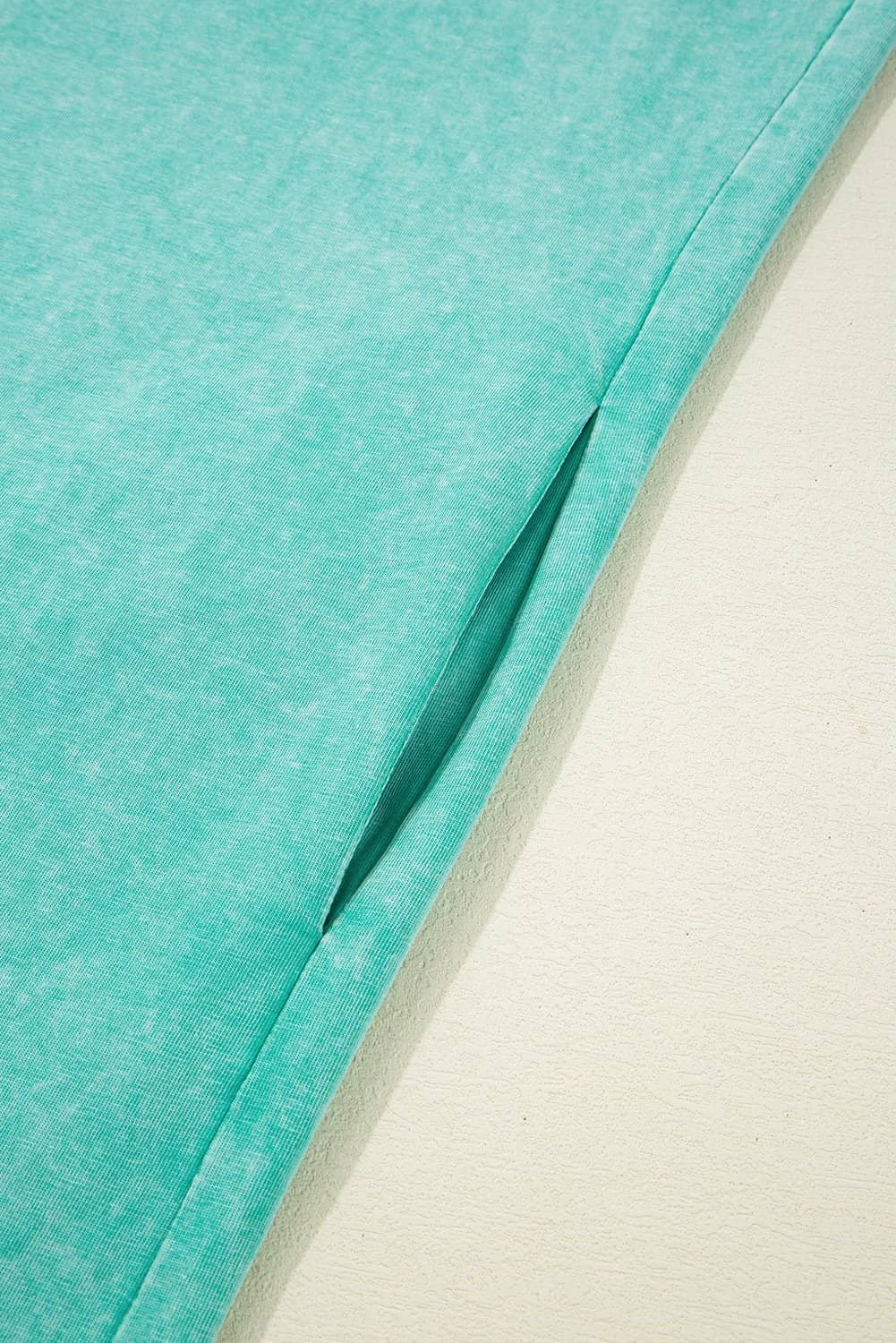 Clearly Aqua Mineral Wash Pocketed T-Shirt Long Dress