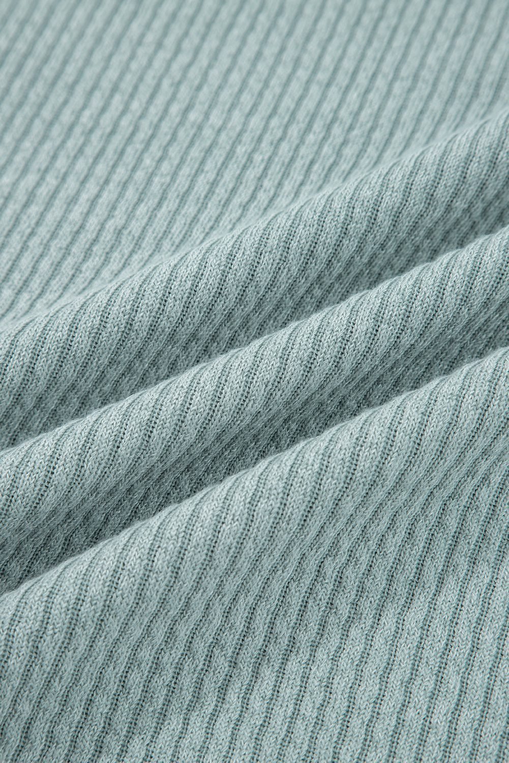 Clearly Aqua Ribbed Drop Shoulder Knit Hoodie