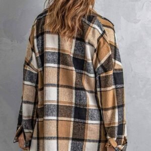 Plaid Print Buttoned Shirt Jacket