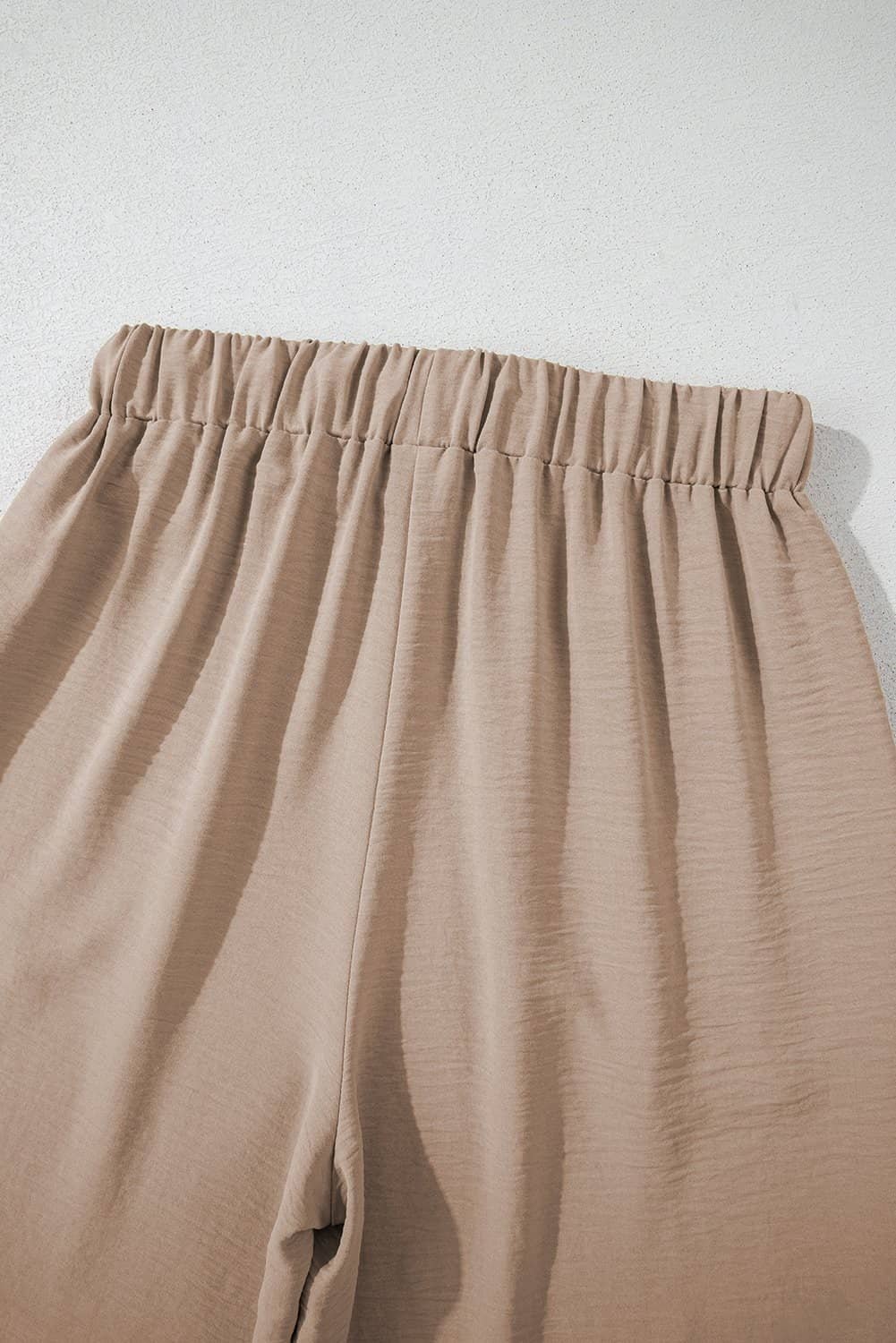 Goat Buttoned Vest Drawstring Wide Leg Pants 2Pcs Set