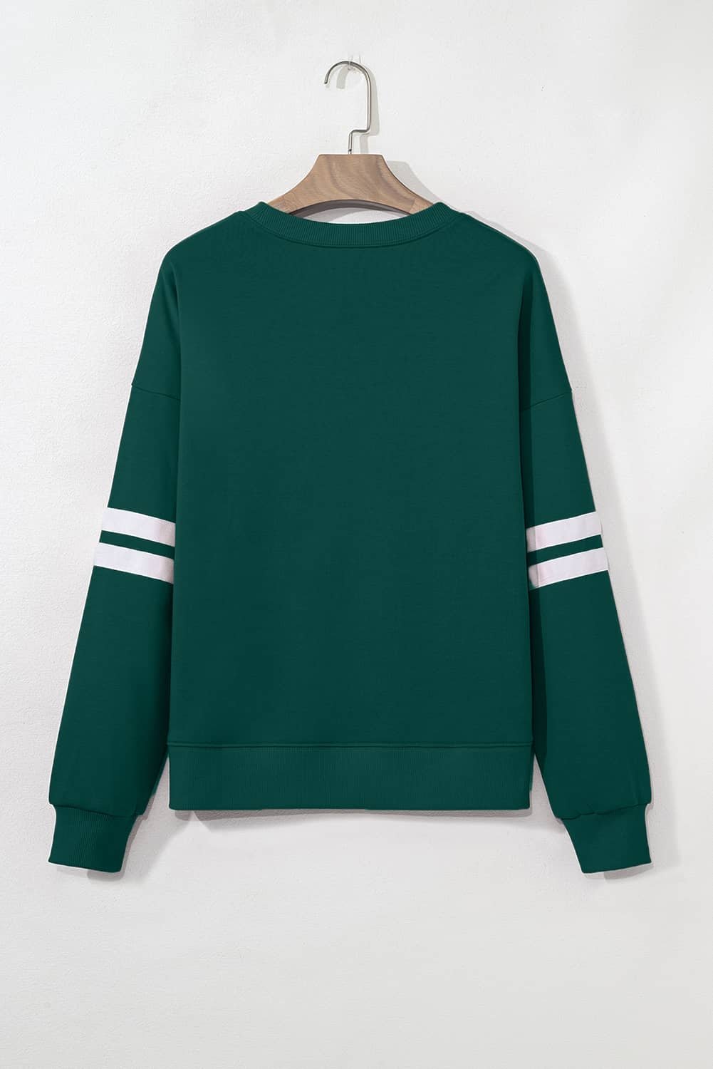 Evergreen Varsity Striped Detail Drop Shoulder Oversized Sweatshirt