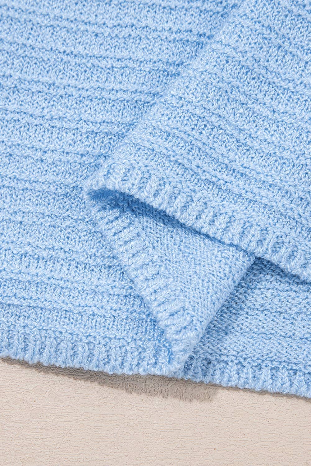 Beau Blue Horizontal Ribbing Patchwork Swing Sweater Tank