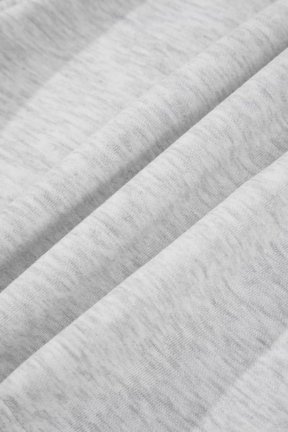 Light Grey Uneven Hem Colorblock Pullover Casual Shorts Plus Size 2Pcs Outfit