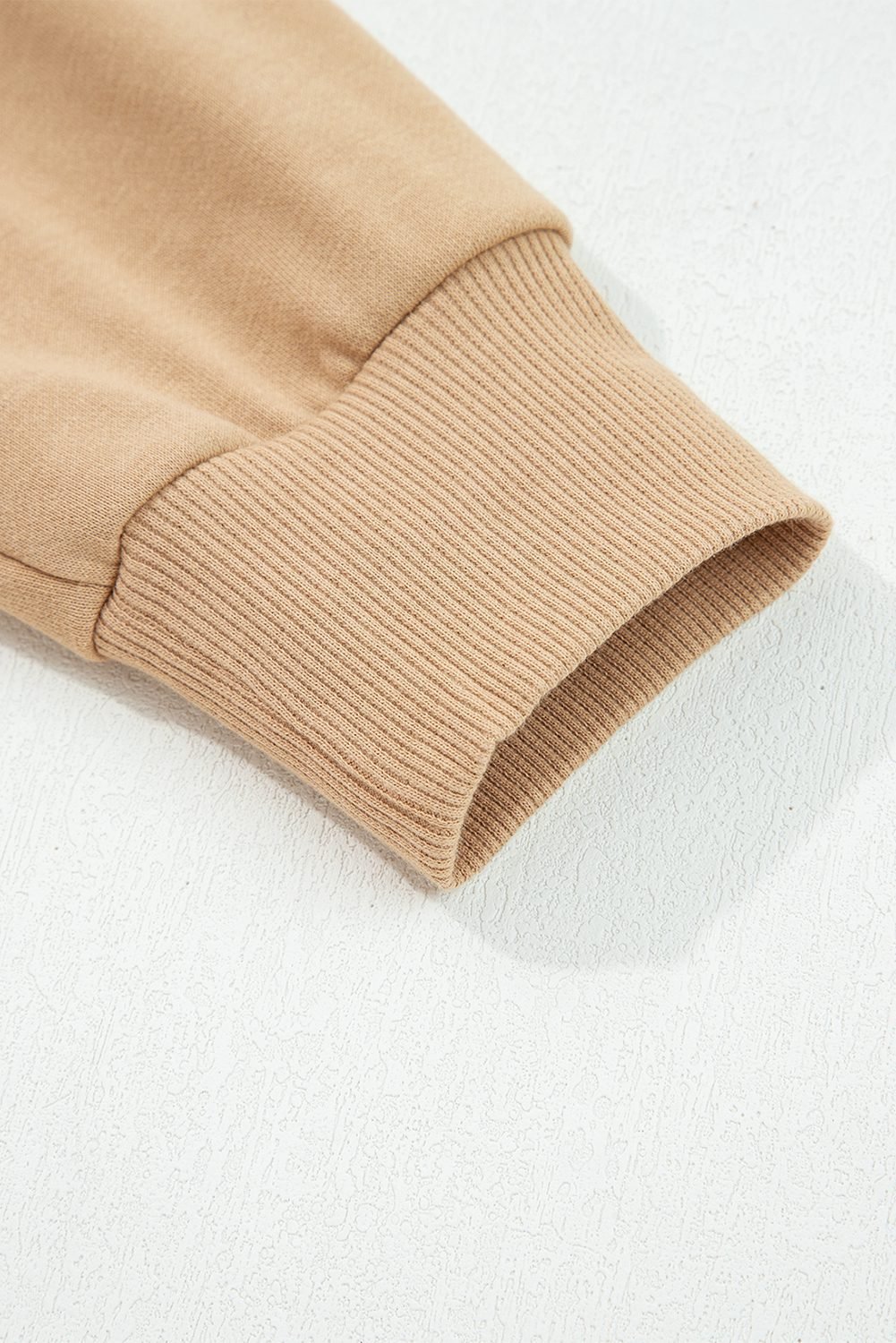 Light French Beige Varsity Striped Detail Drop Shoulder Oversized Sweatshirt