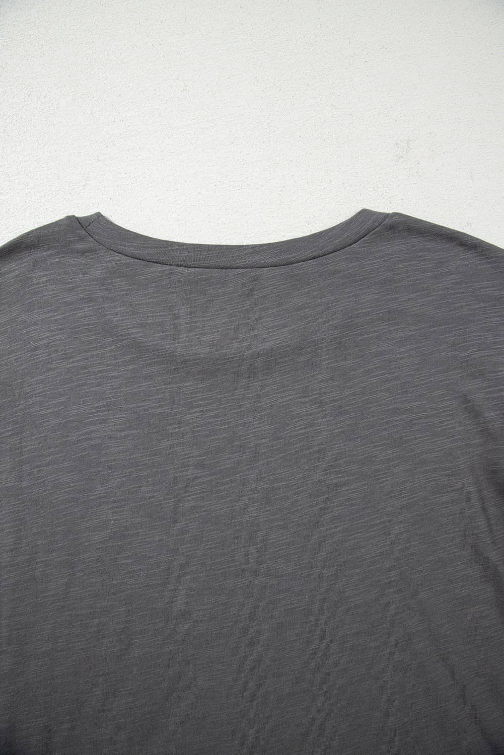 Dark Grey Double Ruffled Short Sleeve Plus Size Top