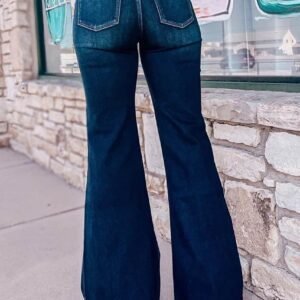 Real Teal High Rise Ripped Bell Bottom Jeans