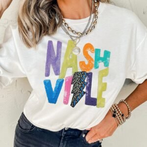 White Lightening Nashville Graphic Crewneck T Shirt