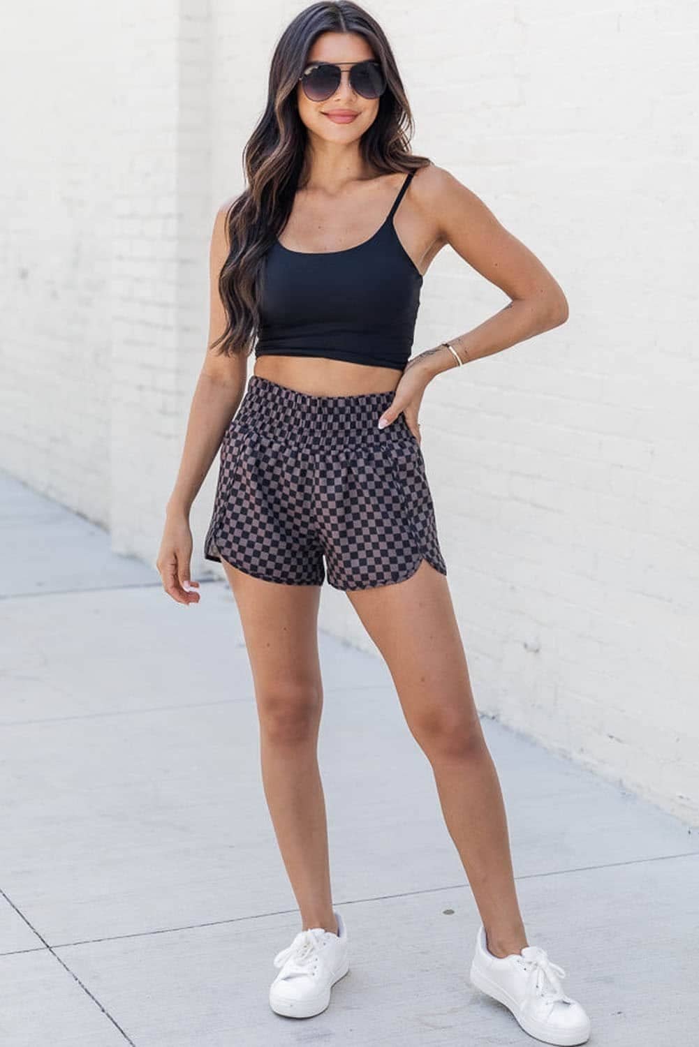 Brown Leopard High Waisted Athletic Shorts