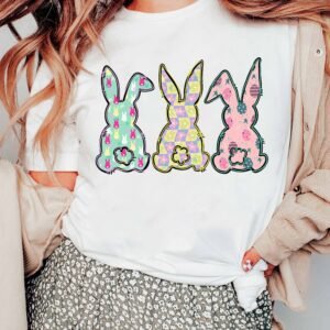 White Easter Bunny Graphic Crewneck Tee