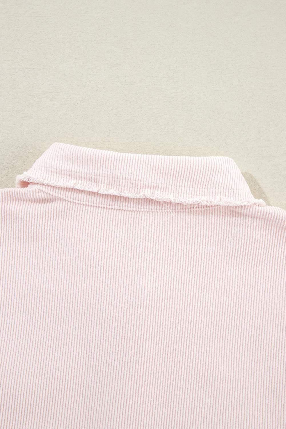 Delicacy Two-Tone Color Exposed Seam Corduroy Shacket