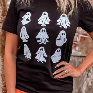 Black Halloween Ghost Graphic Tee