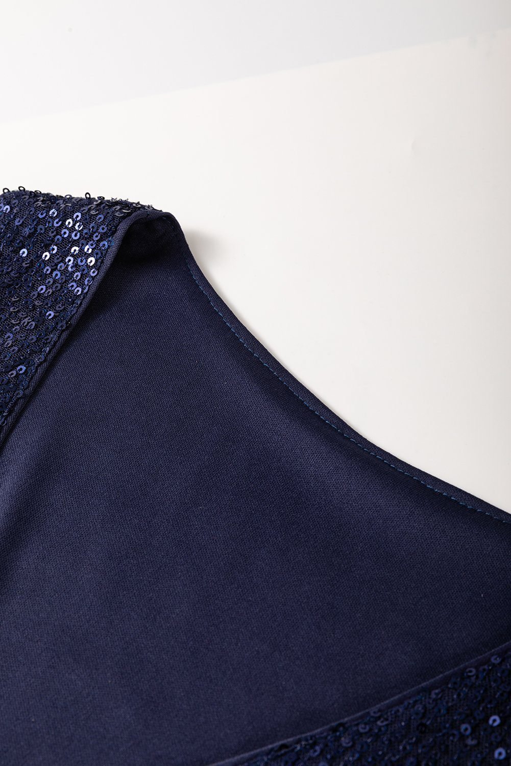 Dirty Blue Sequined Deep V Neck Buttoned Tank Top