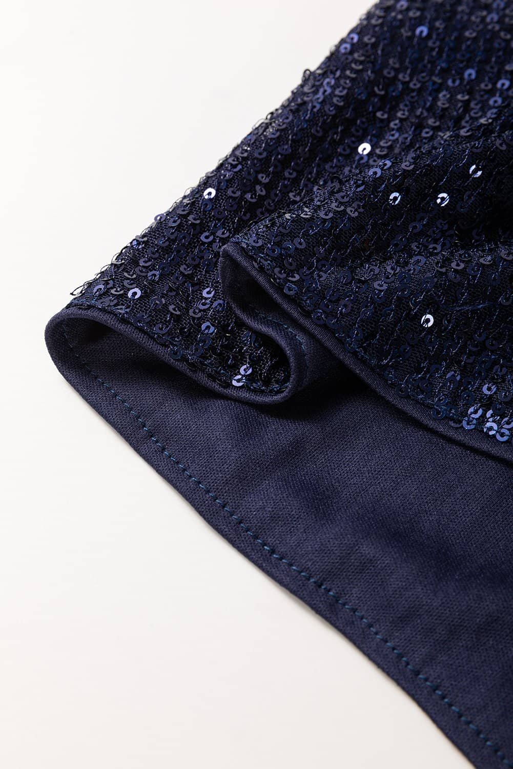 Dirty Blue Sequined Deep V Neck Buttoned Tank Top