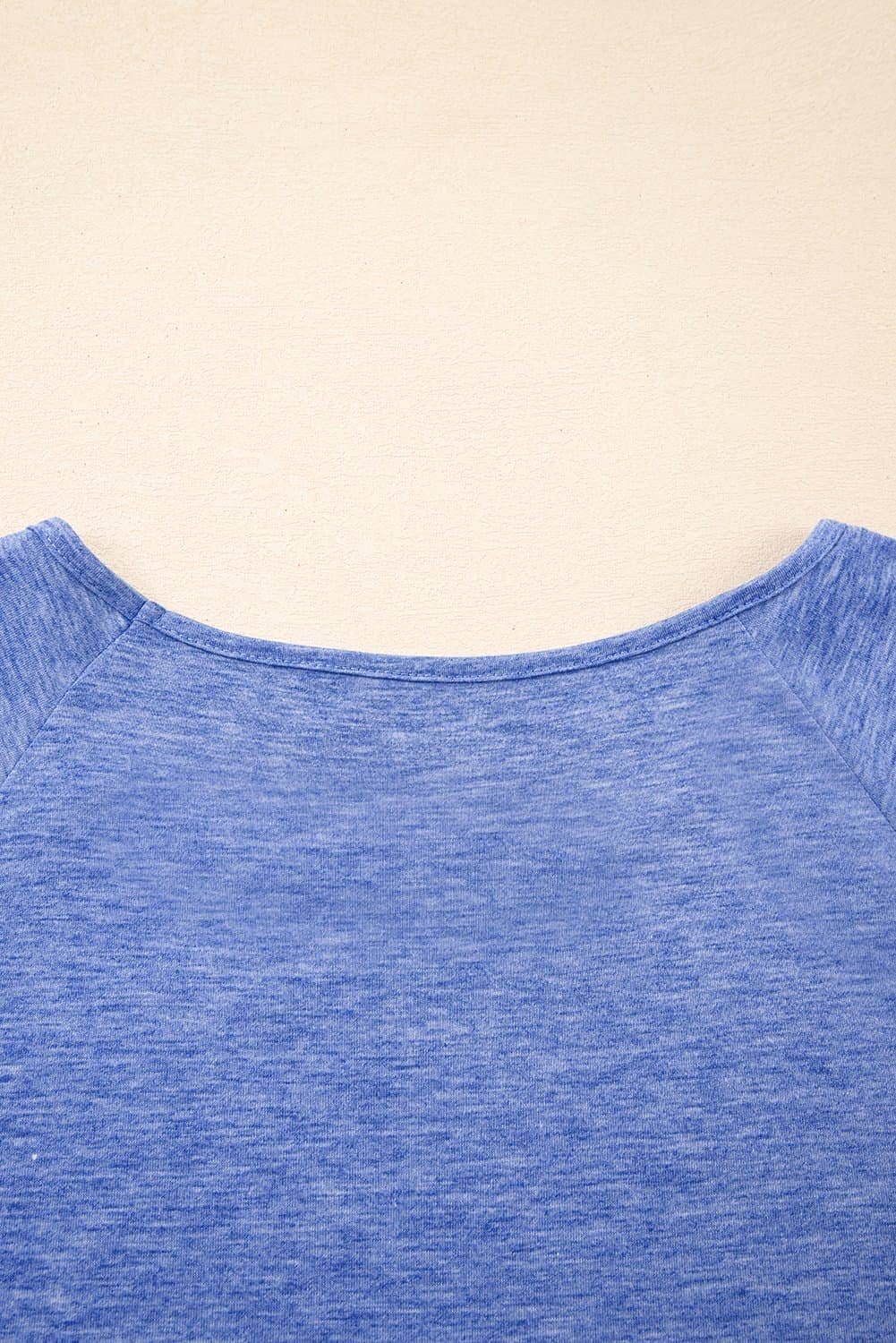 Dusk Blue Ruffled Short Sleeve Plus Size Casual Blouse