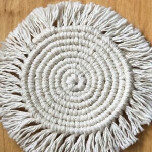Beige Boho Tassel Macrame Placemats  15*15Cm