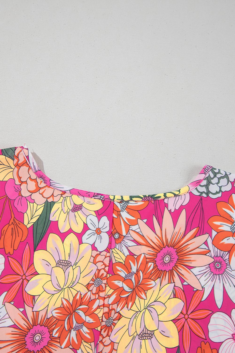 Rose Plus Size Floral Print Ruffle Short Sleeve Blouse