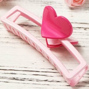 Pink Valentines Minimalist Heart Design Hair Claw