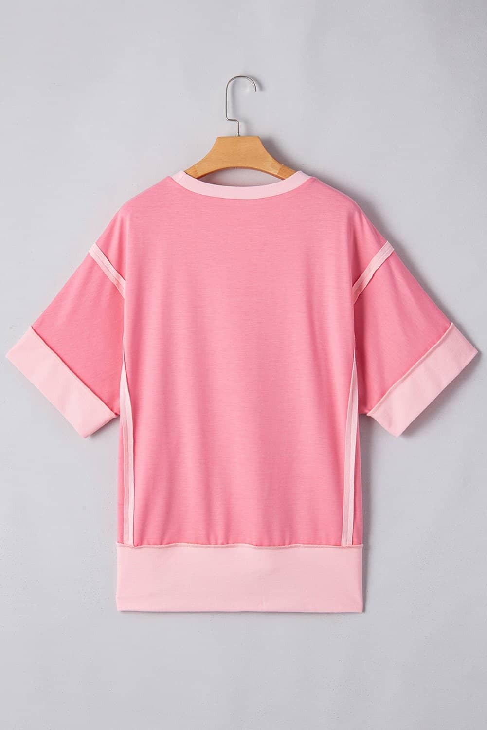 Peach Blossom Raw Seam Mix Texture Patchwork Rodeo Graphic Tee