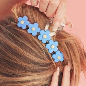 Light Blue Flowers Cute Hair Claw Clip