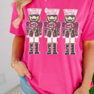 Rose Red Nutcracker Graphic Christmas Holiday T Shirt