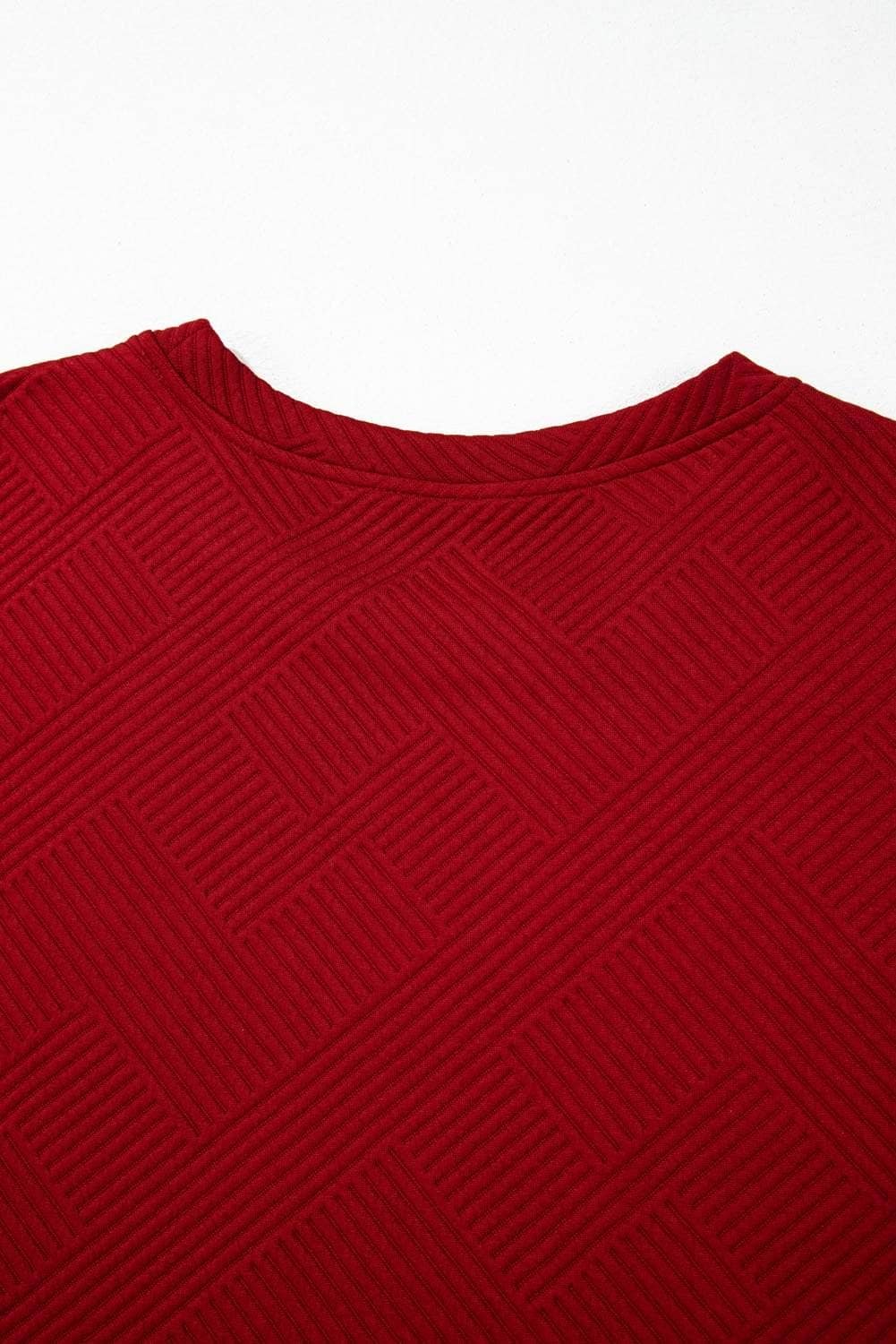 Red Dahlia Textured Loose Fit T Shirt And Drawstring Pants Set