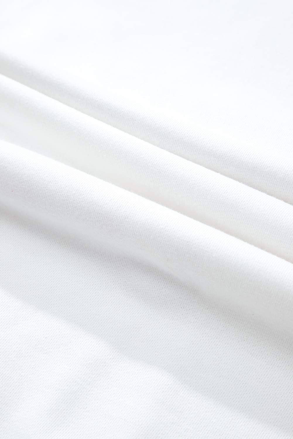 White Tinsel Game Day Drop Shoulder Graphic Sweatshirt