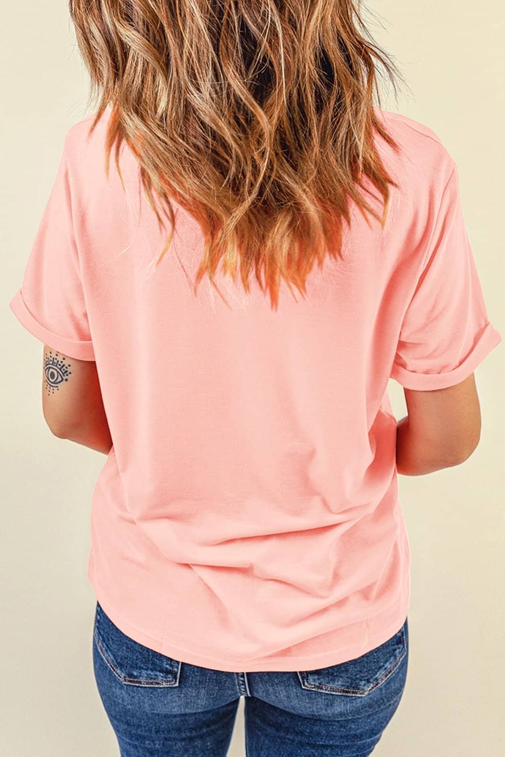 Pink He Is Risen Easter Bunny Leopard Cross Graphic Tee