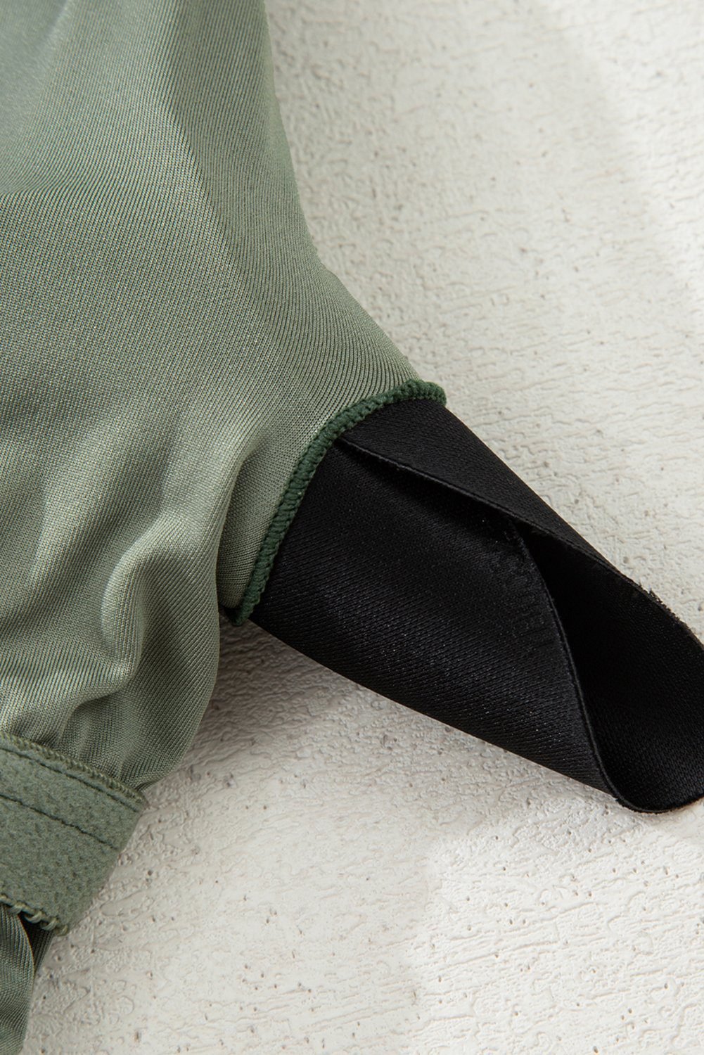 Mist Green Side Tied Waist Square Neck Adjustable Straps A-Line One Piece Swim Dress